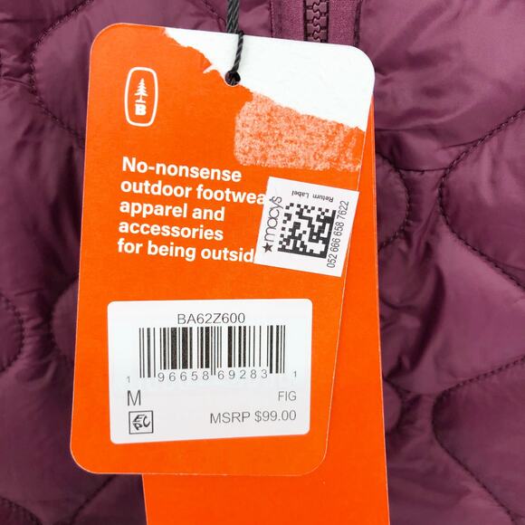 Bass Outdoors Womens Olympic Packable Insulated Jacket Medium Purple Zip Up NWT - Picture 8 of 10